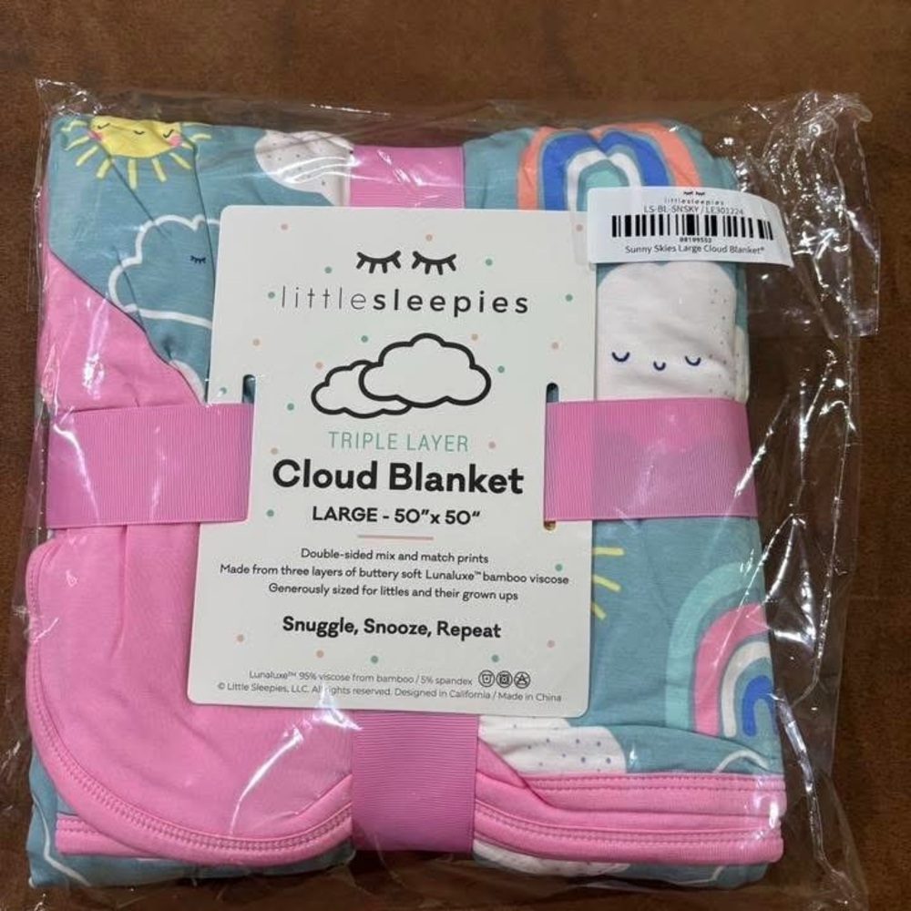 Little Sleepies Pink and Blue Triple Layer Blanket